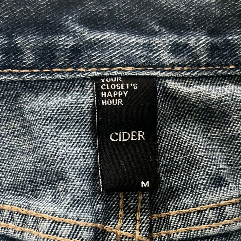 Cider Denim Solid Split Midi Skirt - image 3